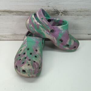 Crocs Marbled Green Purple Lightweight Comfort Clog Classic Croc Size W 6